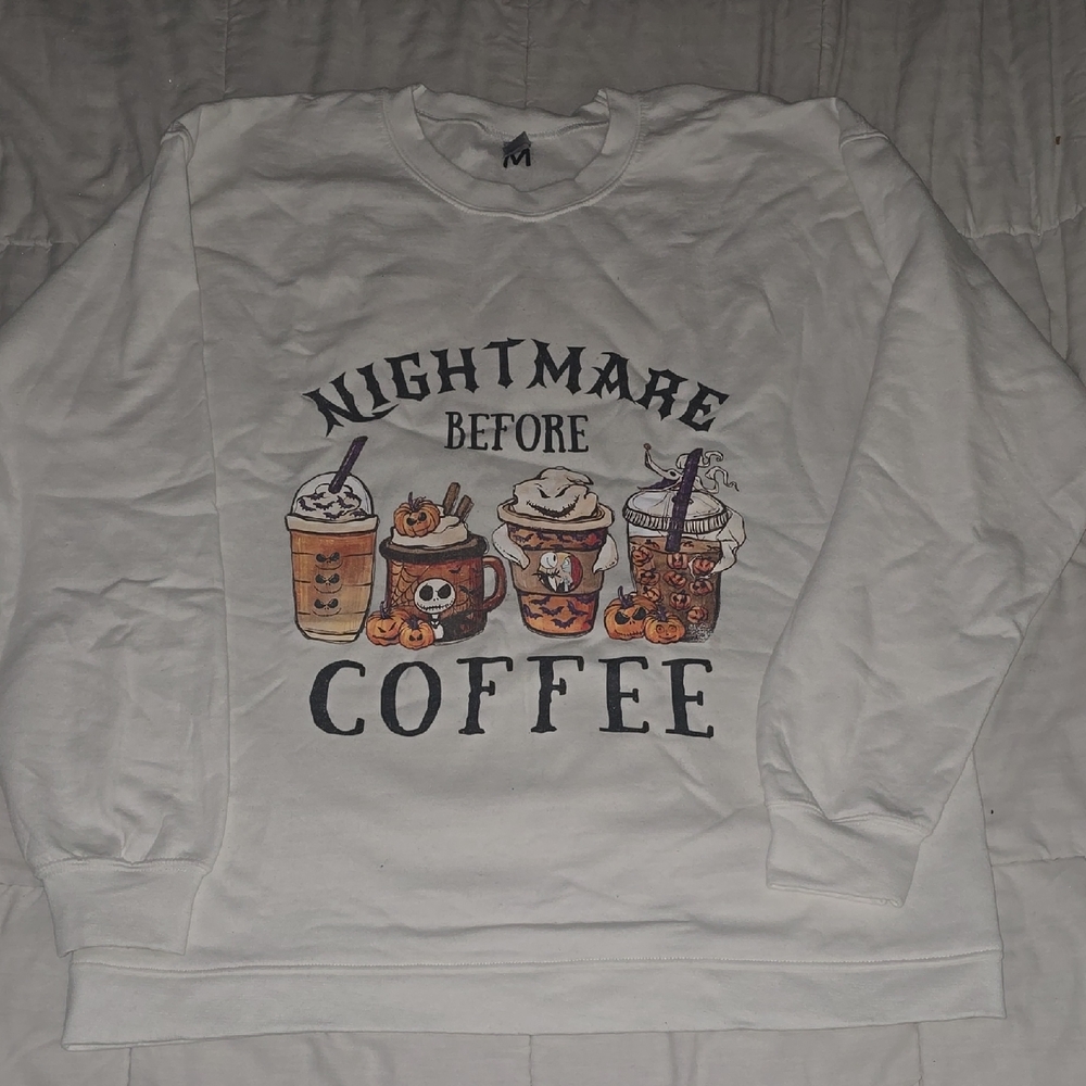White Nightmare Before Coffee Men’s Sweater